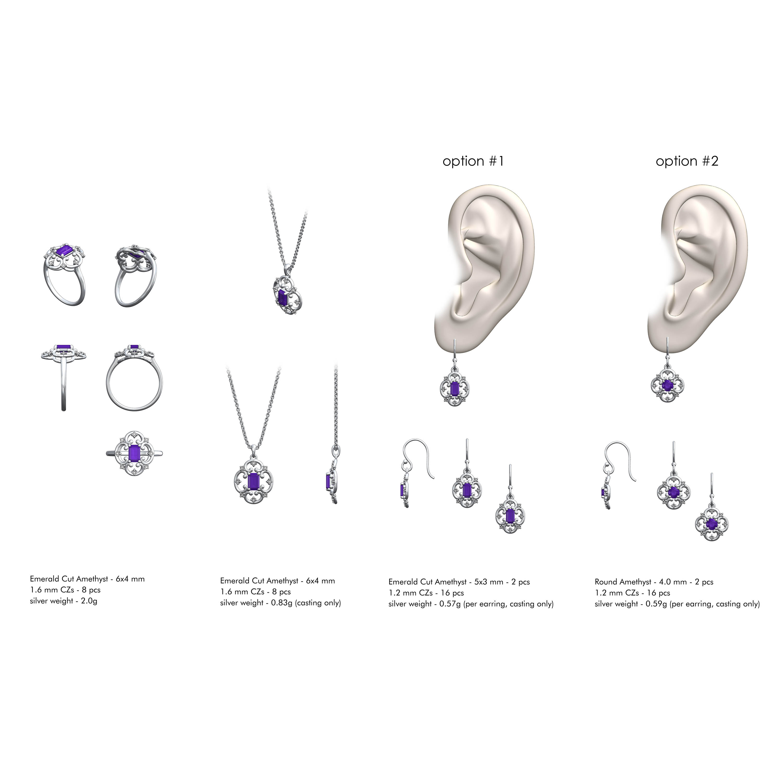 Sterling Silver Amethyst Group