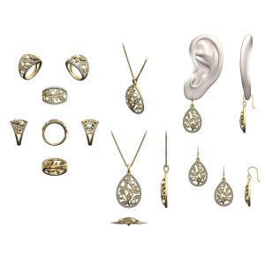 Leaf Motif w Pearl Accent Collection