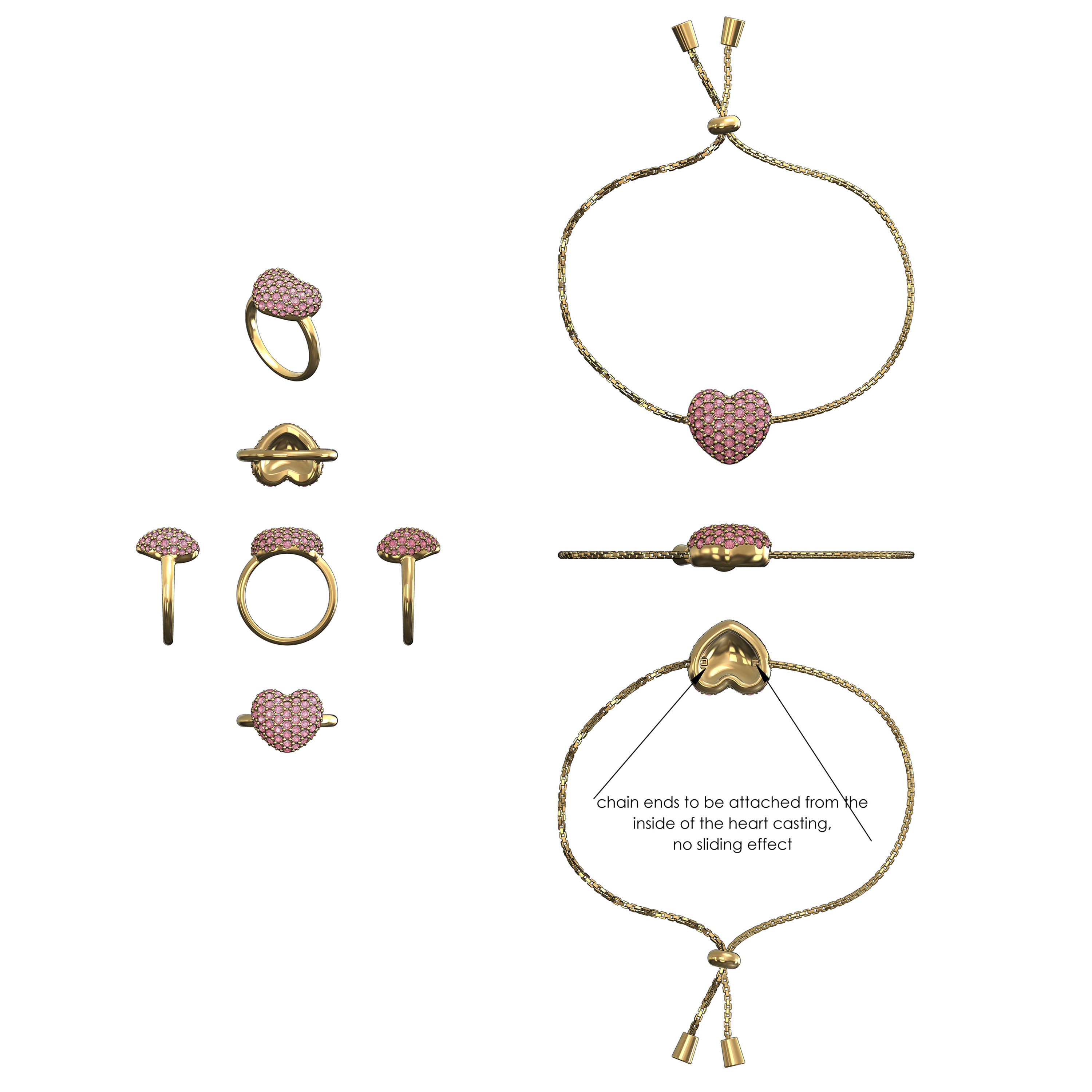 Red Pave Heart Valentine's Collection
