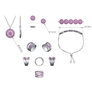 Pink Radial Pave Group