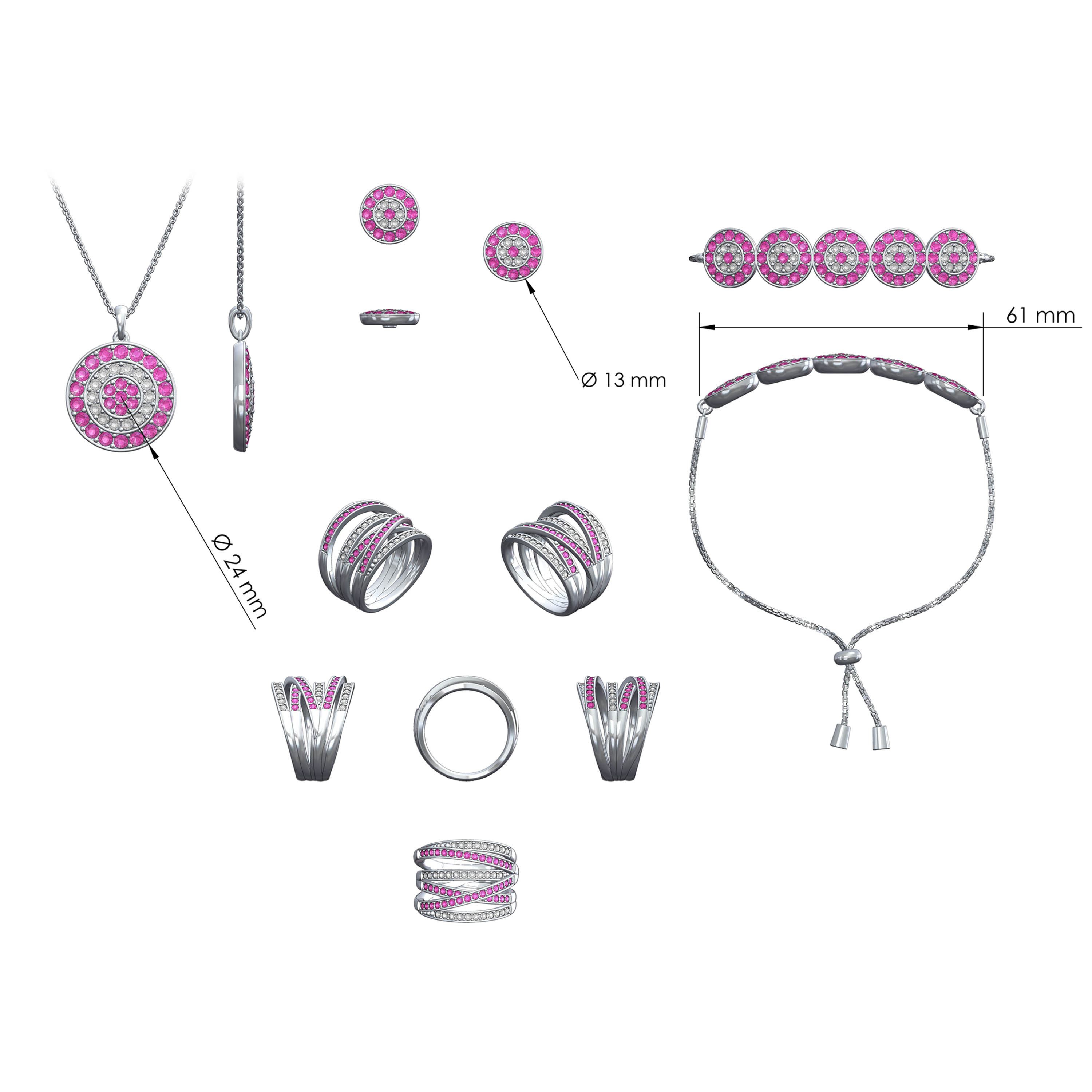 Pink Radial Pave Group