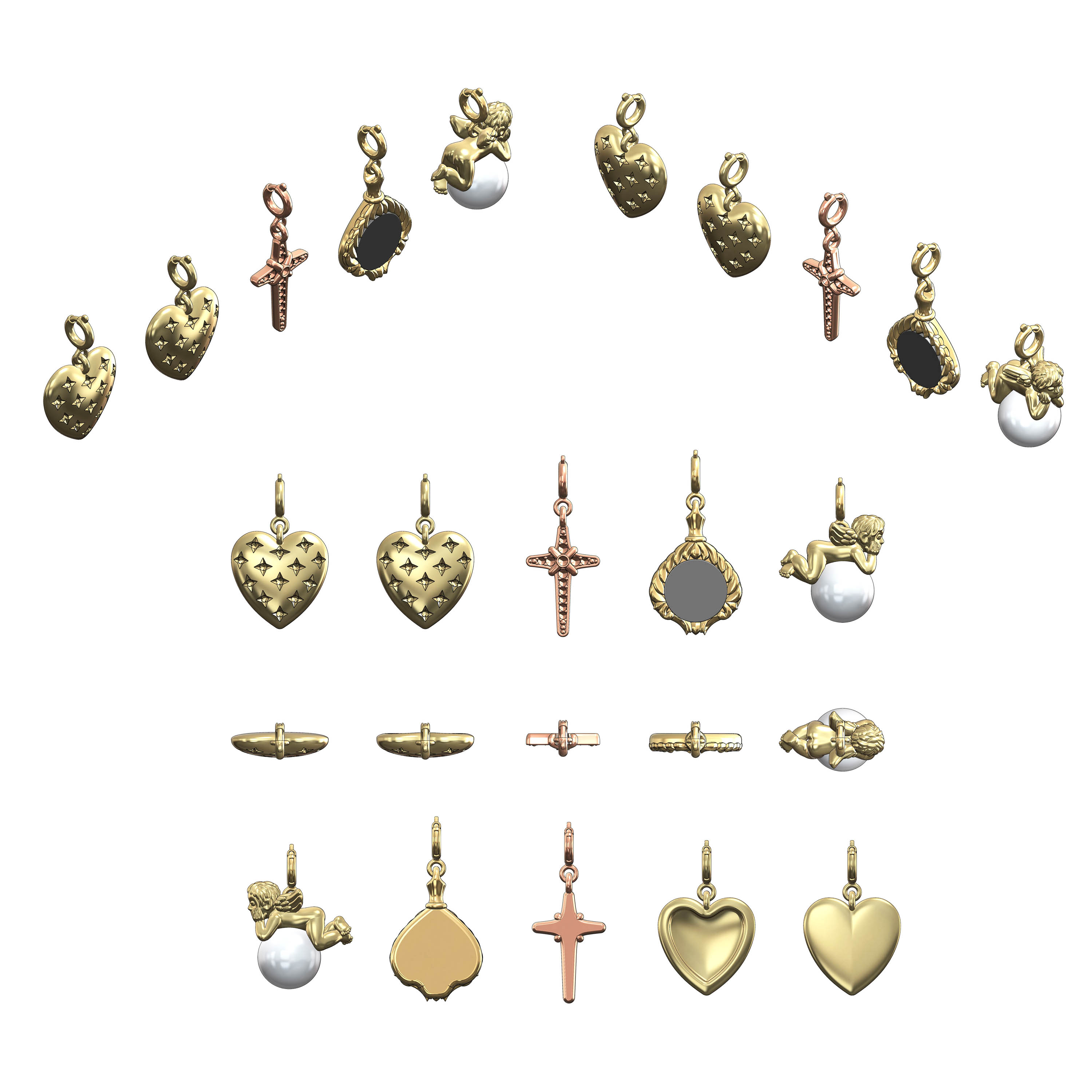 Paperclip Chain Antique Charms