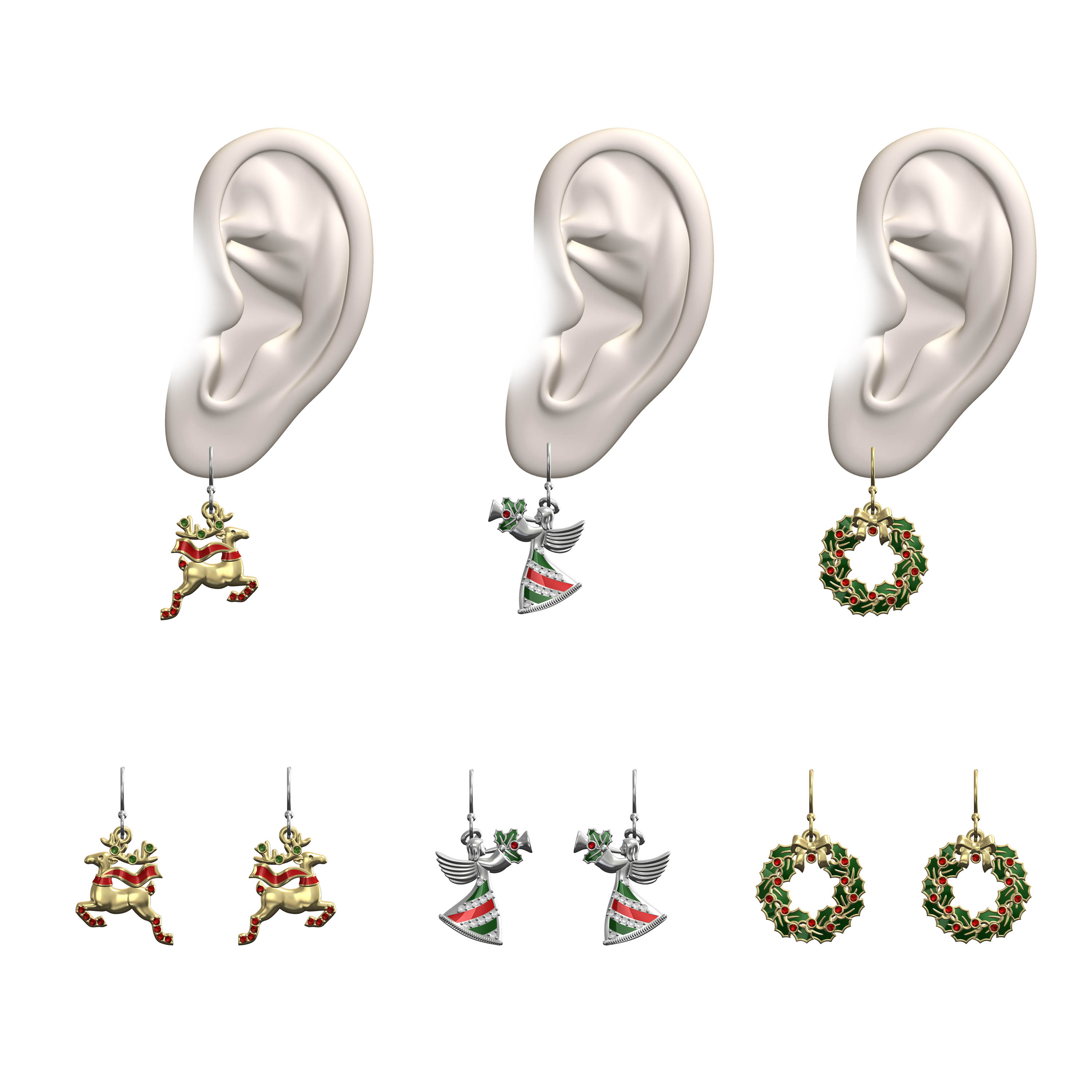 Charismas Motifs Enamel Earrings