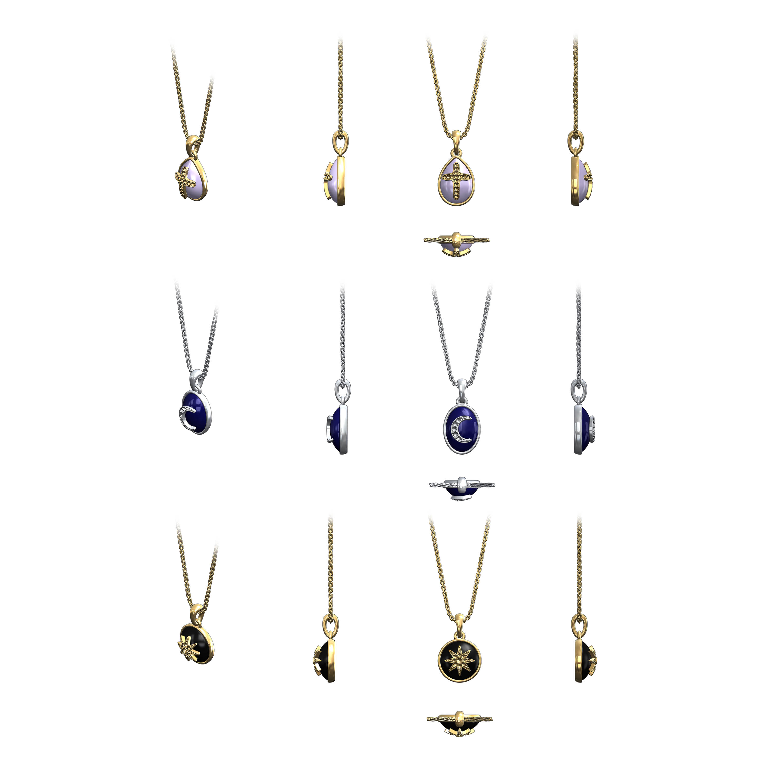 Cabochon Motifs Necklaces