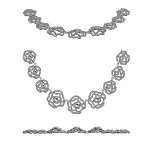 Rose Silhouette Pave Necklace