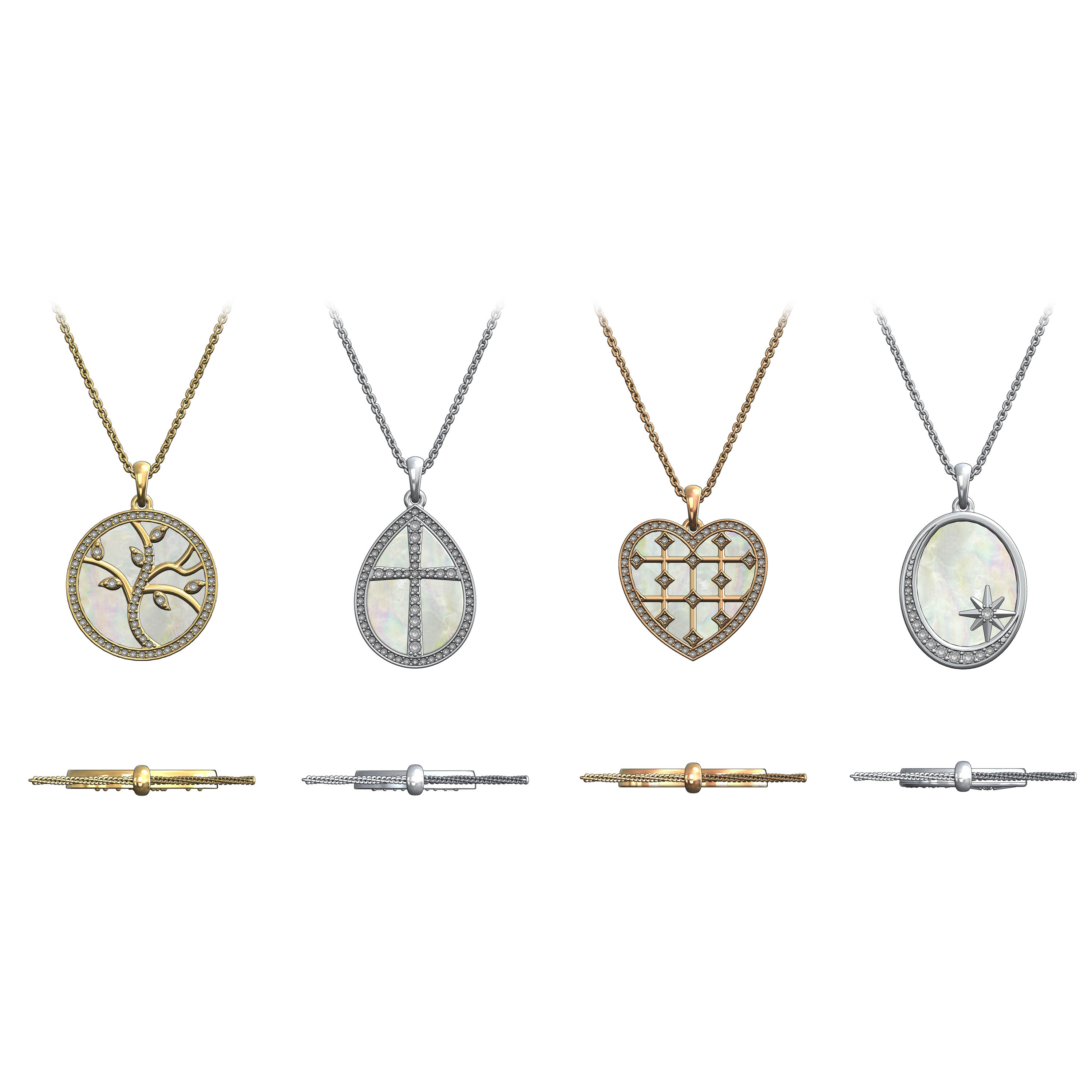 Mother-of-pearl Inlay Motifs Necklaces