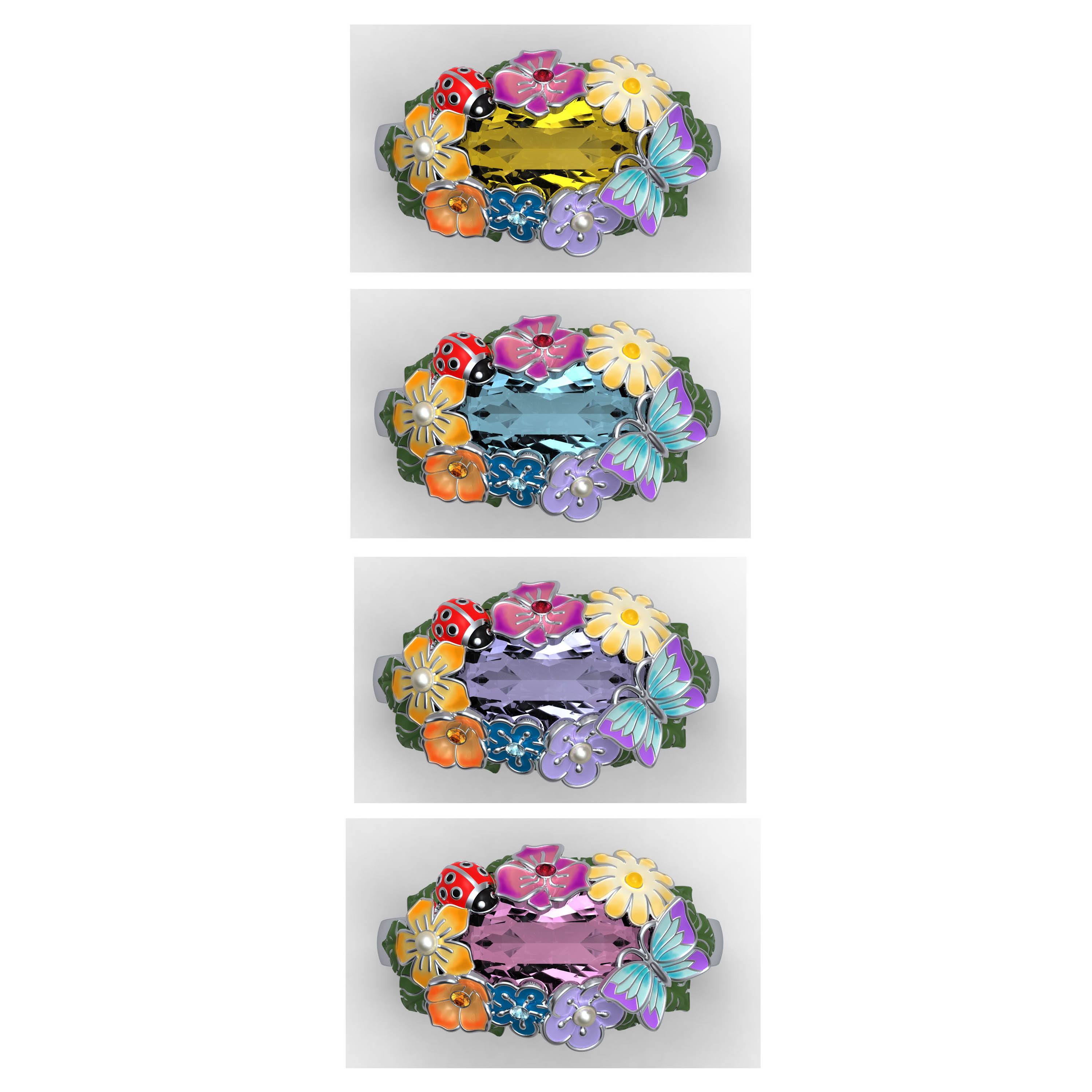 Summer Garden Enamel Ring