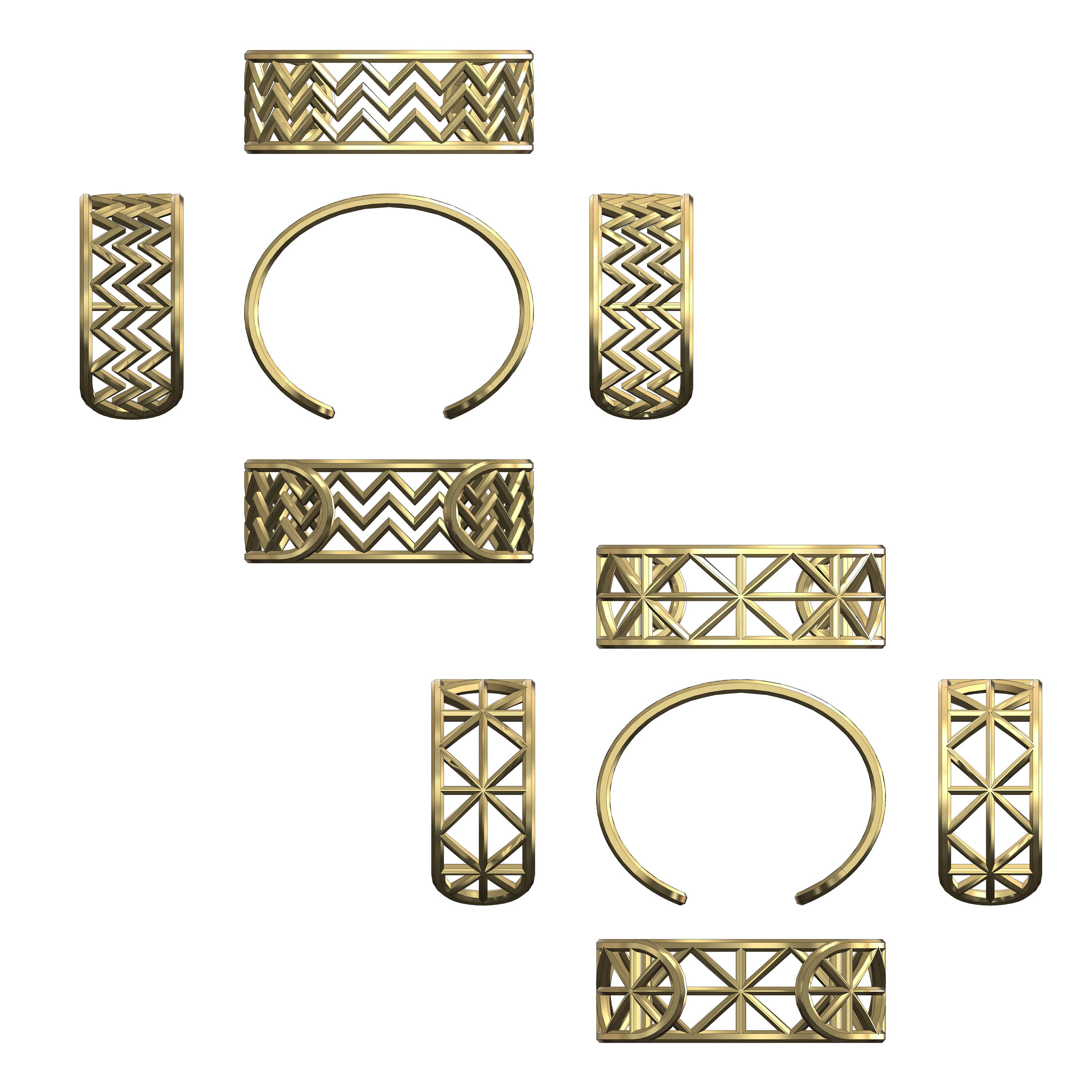 Geometric Metal Cuff Bracelets