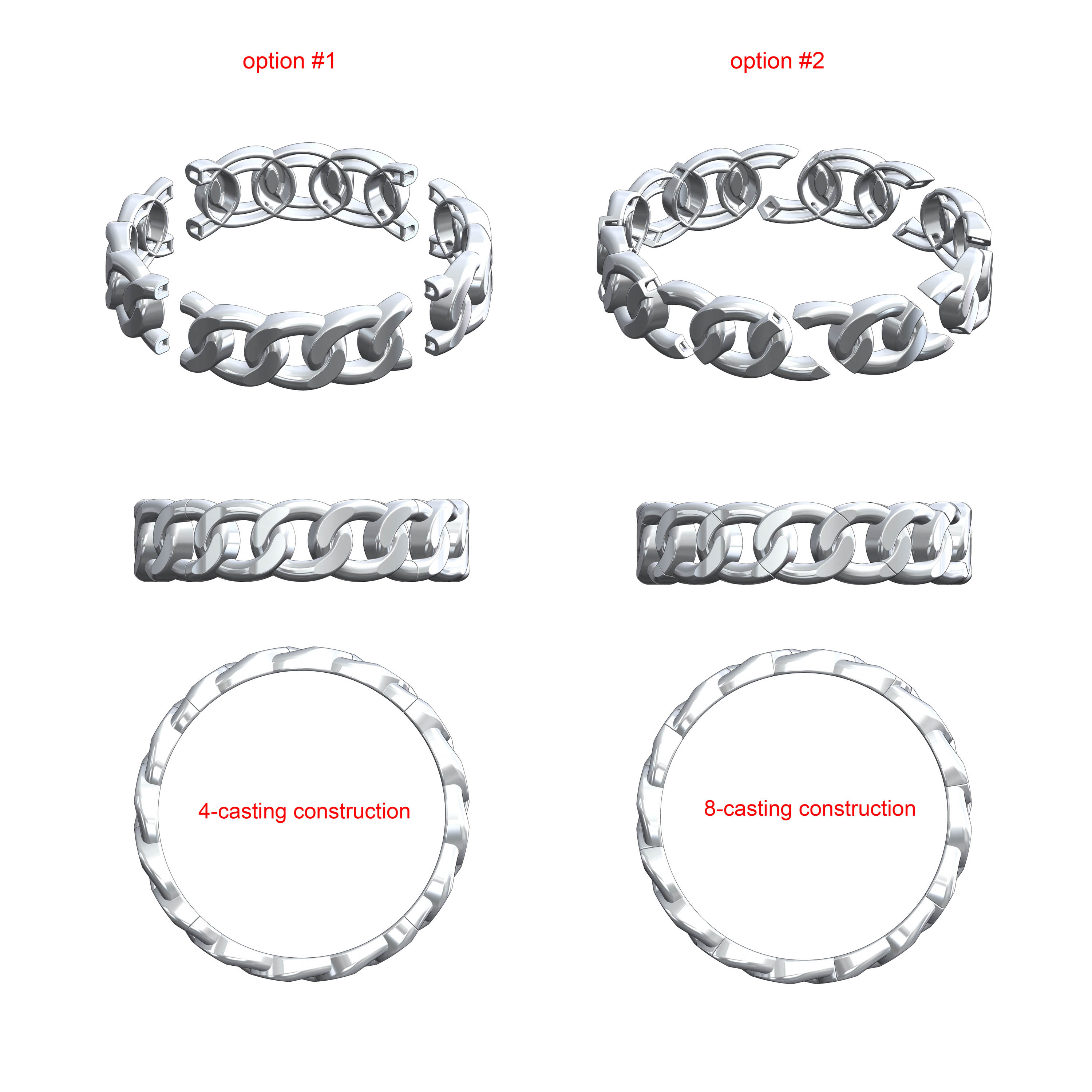 Faux Curb Chain Stretch Bracelet